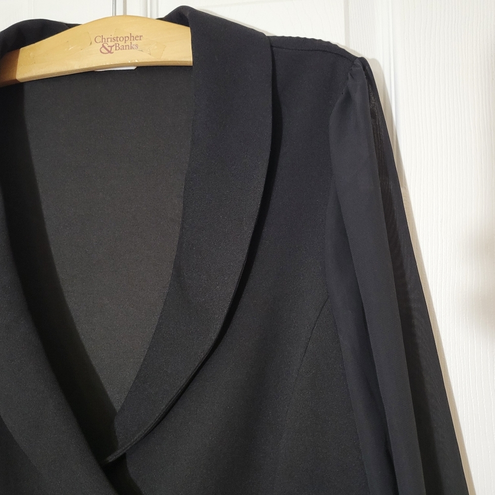 PatPat Black Double-Breasted Puff Sleeve Dress - Picture 7 of 16